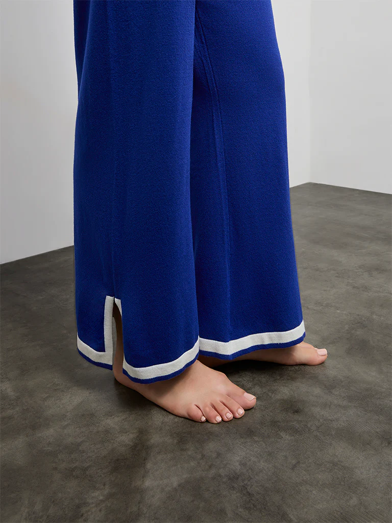 Wunderlove Blue Contrast-Detail High-Rise Pants - Image 3