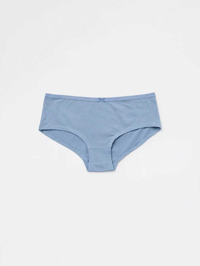 Wunderlove Blue Cotton-Blend Low-Rise Briefs - Pack of 3 - Image 7