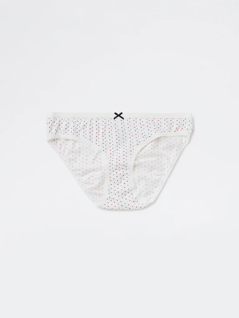Wunderlove Blue Printed Cotton-Blend Bikini Briefs - Pack of 3 - Image 7