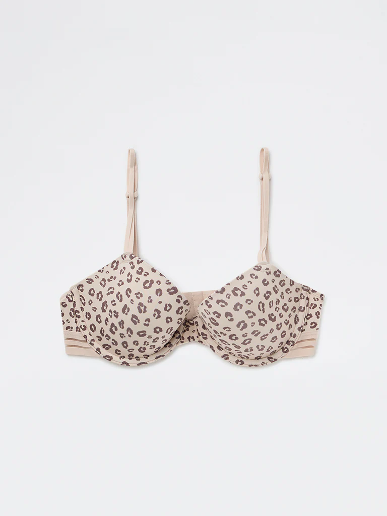 Wunderlove Brown Animal Printed Underwired Bra - Pack of 2 - Image 6
