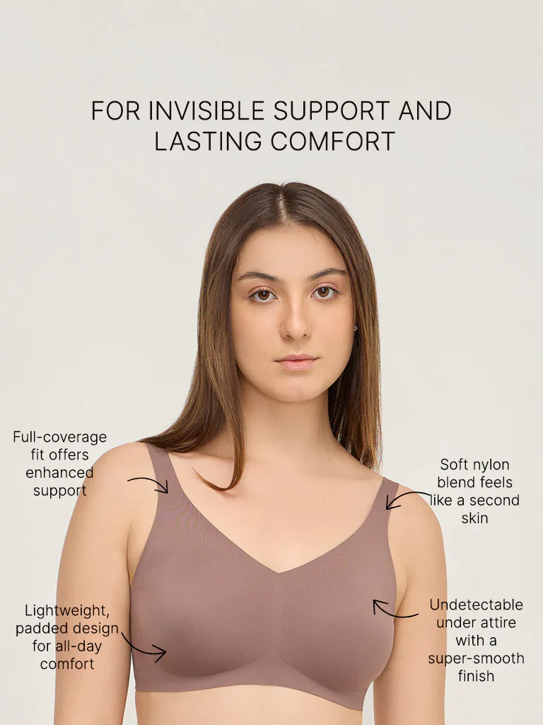 Wunderlove Brown Invisible Padded Bra - Image 3