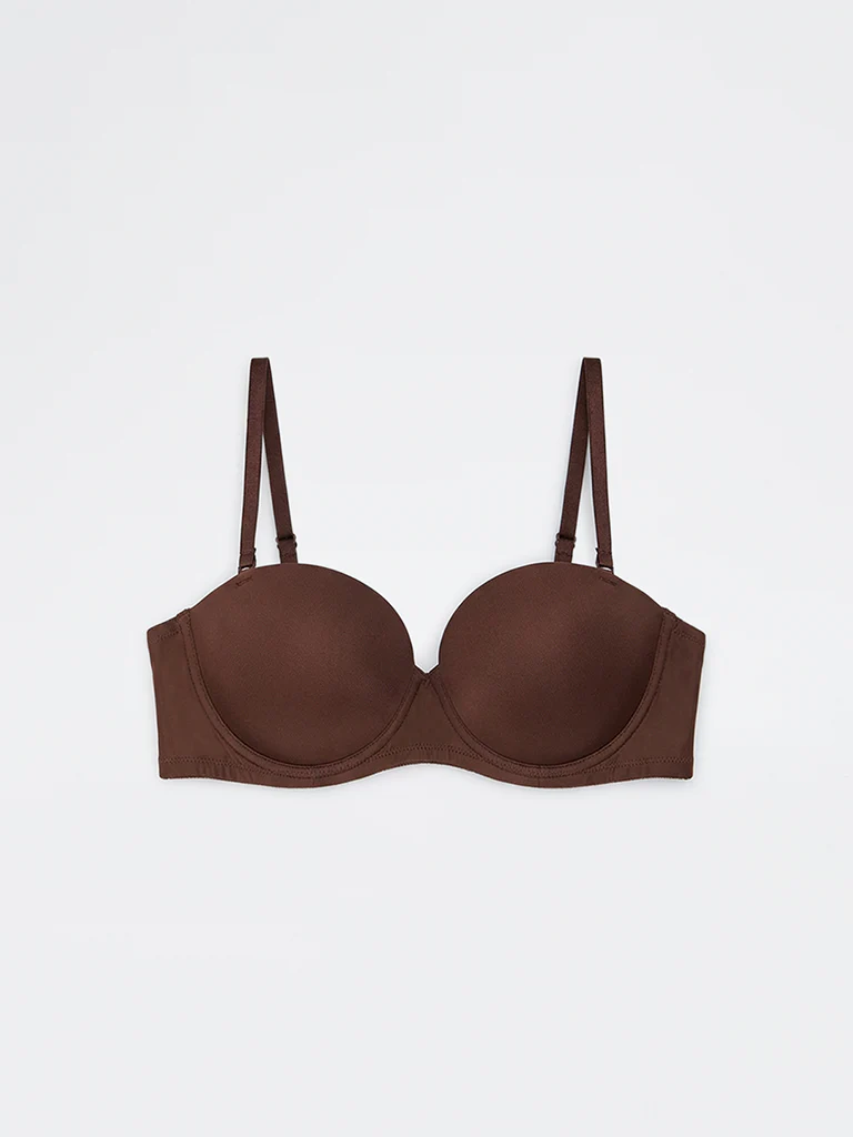 Wunderlove Brown Padded U-Plunge Strapless Bra