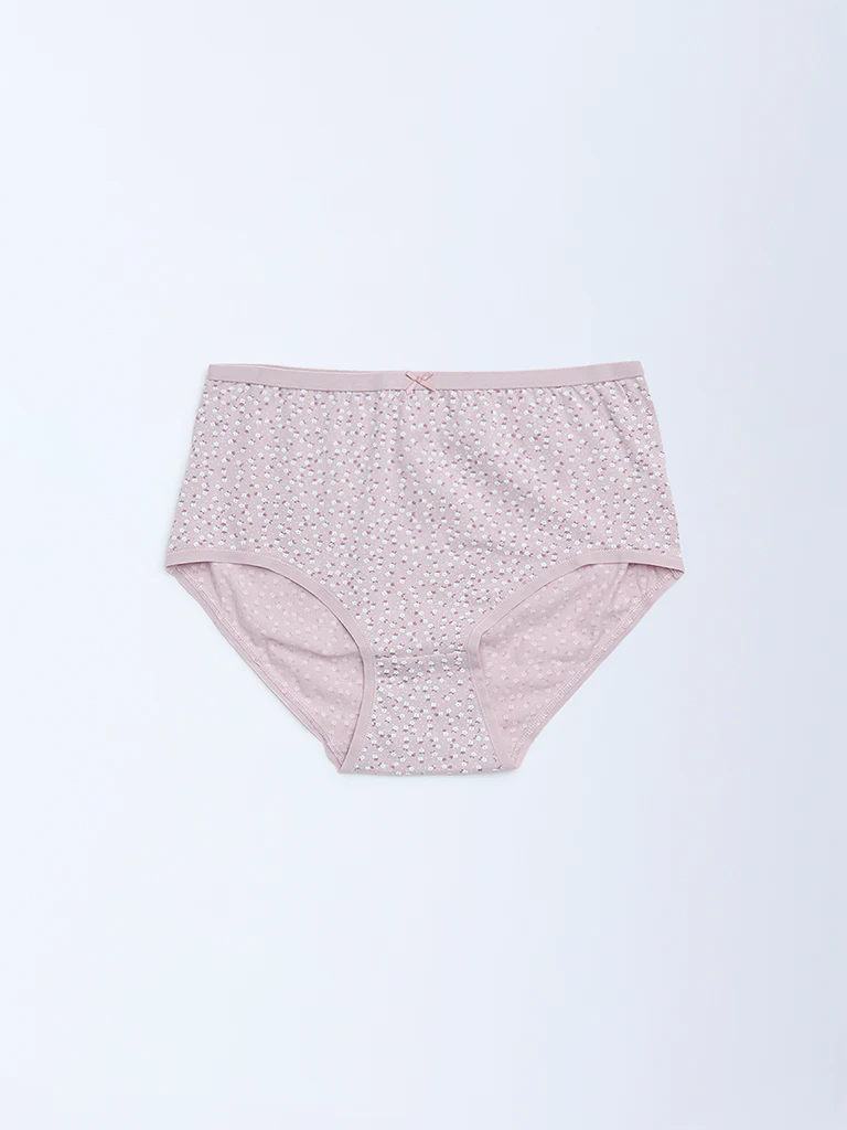 Wunderlove Brown Printed Cotton-Blend Briefs - Pack of 3 - Image 3