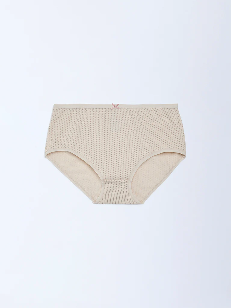 Wunderlove Brown Printed Cotton-Blend Briefs - Pack of 3 - Image 6