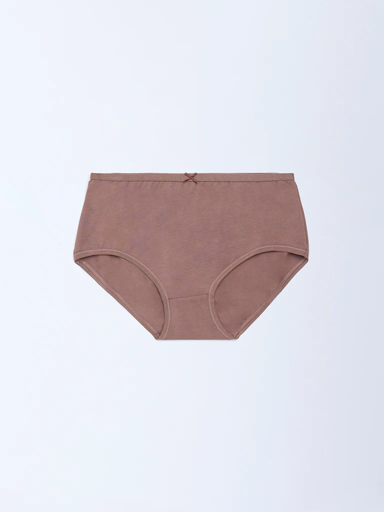 Wunderlove Brown Printed Cotton-Blend Briefs - Pack of 3 - Image 7