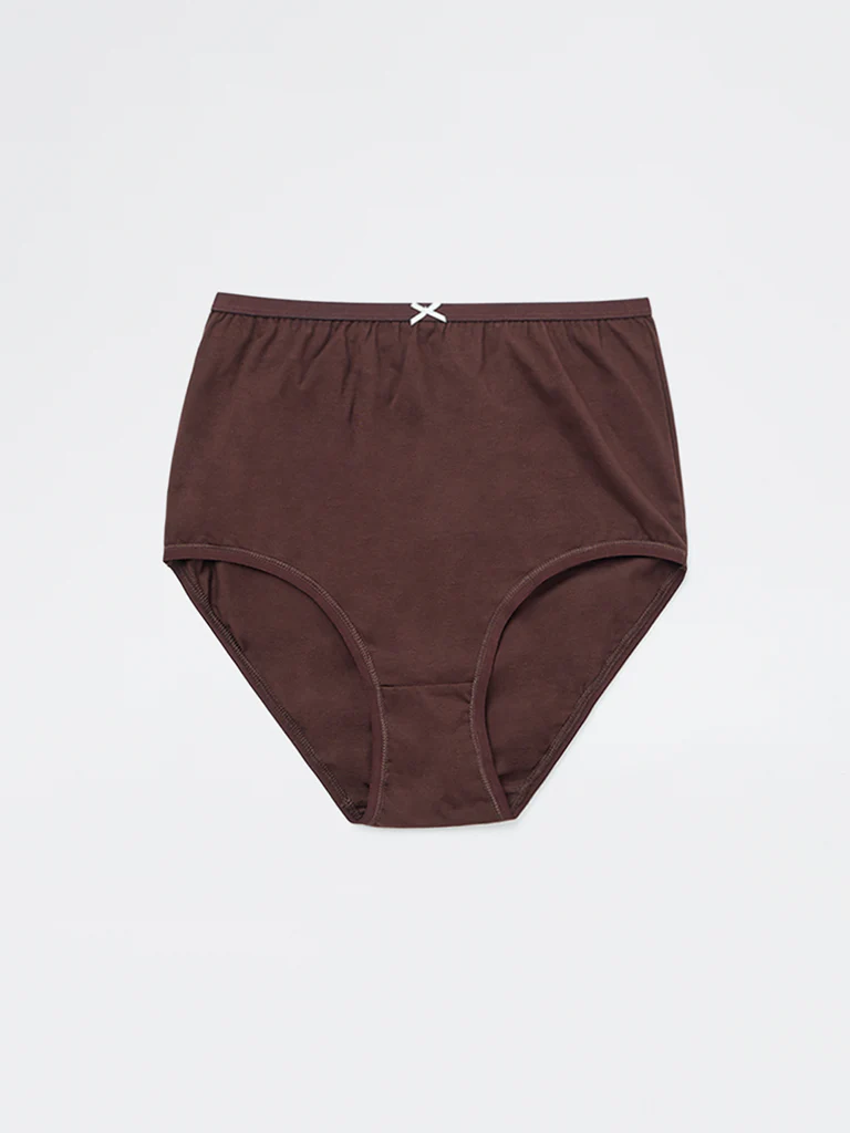 Wunderlove Brown Printed Full Cotton-Blend Briefs - Pack of 3 - Image 3