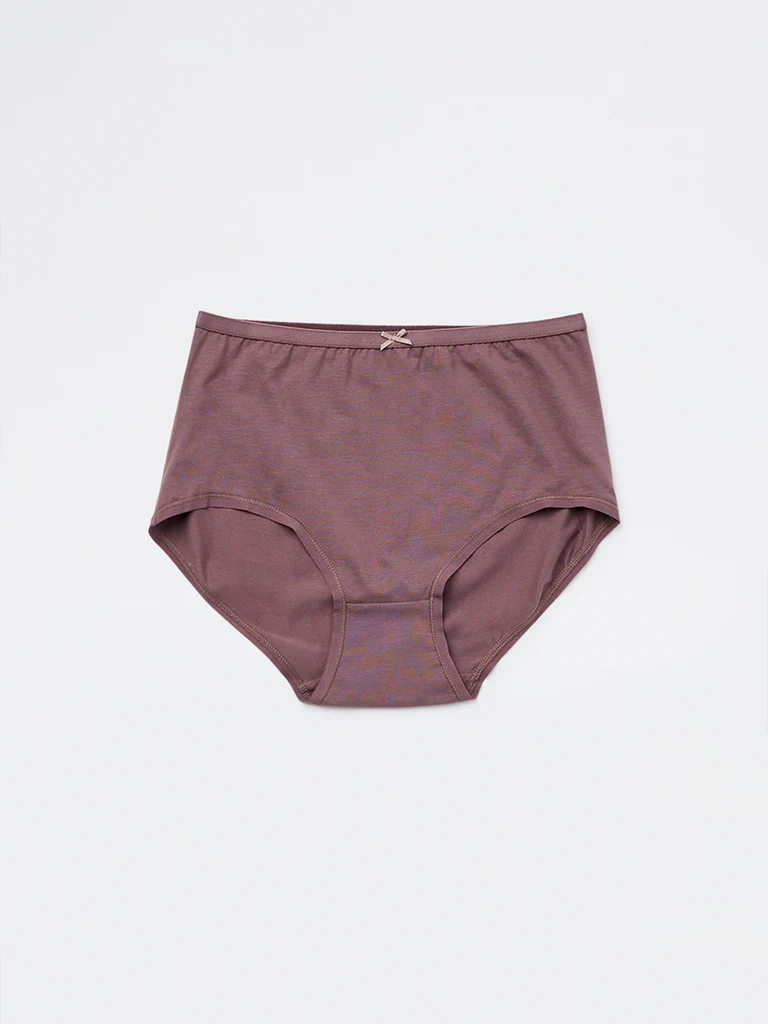Wunderlove Brown Printed Hi-Rise Cotton-Blend Briefs - Pack of 3 - Image 5