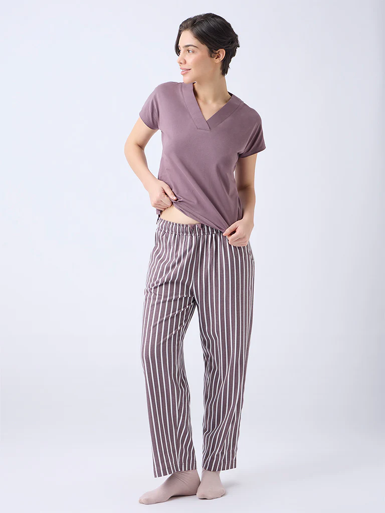 Wunderlove Brown Solid Cotton Top - Image 2