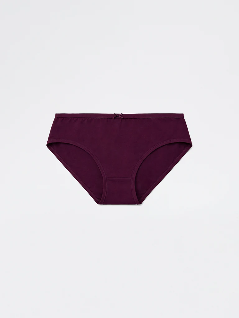 Wunderlove Burgundy Checkered Cotton-Blend High-Rise Briefs - Pack of 3 - Image 7