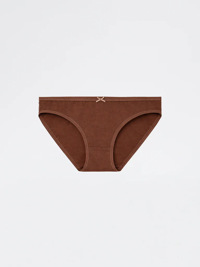 Wunderlove Dark Brown Bikini Cotton-Blend Briefs - Pack of 3 - Image 7