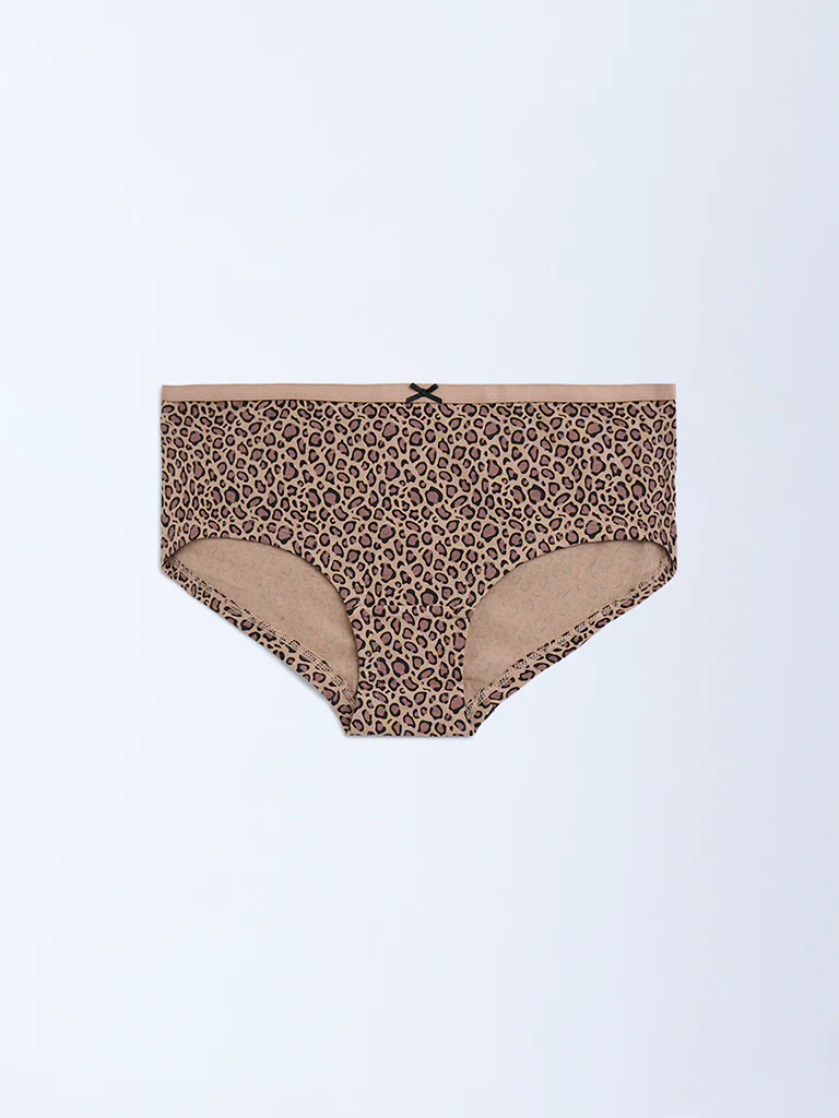 Wunderlove Dark Brown Cotton-Blend Briefs - Pack of 3 - Image 4