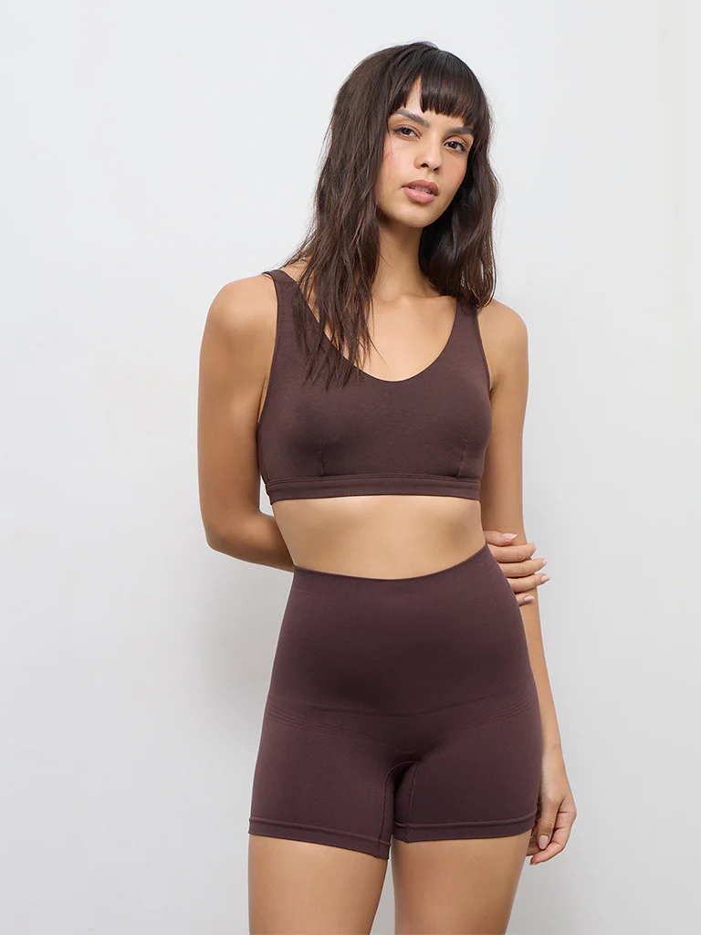 Wunderlove Dark Brown High-Rise Shapewear Briefs - Pack of 2