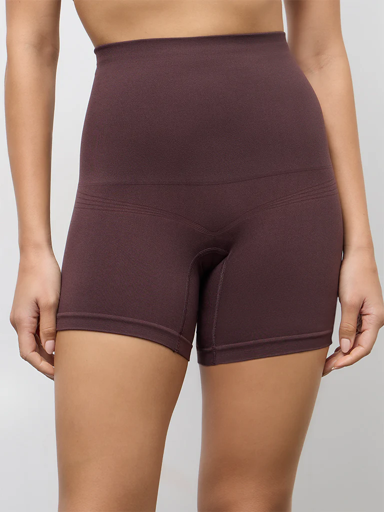 Wunderlove Dark Brown High-Rise Shapewear Briefs - Pack of 2 - Image 2