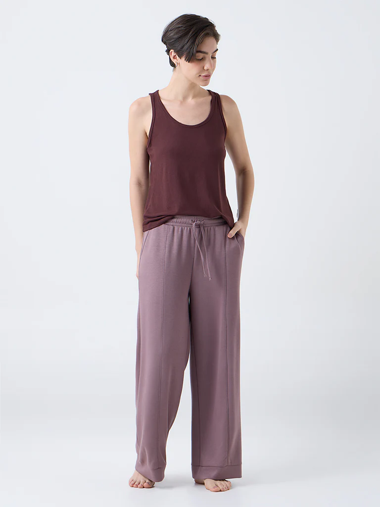 Wunderlove Dark Brown Solid Vest Top