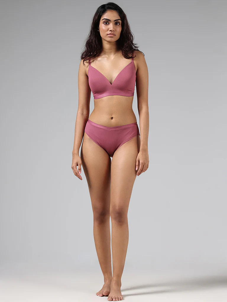 Wunderlove Dark Pink High Leg Briefs