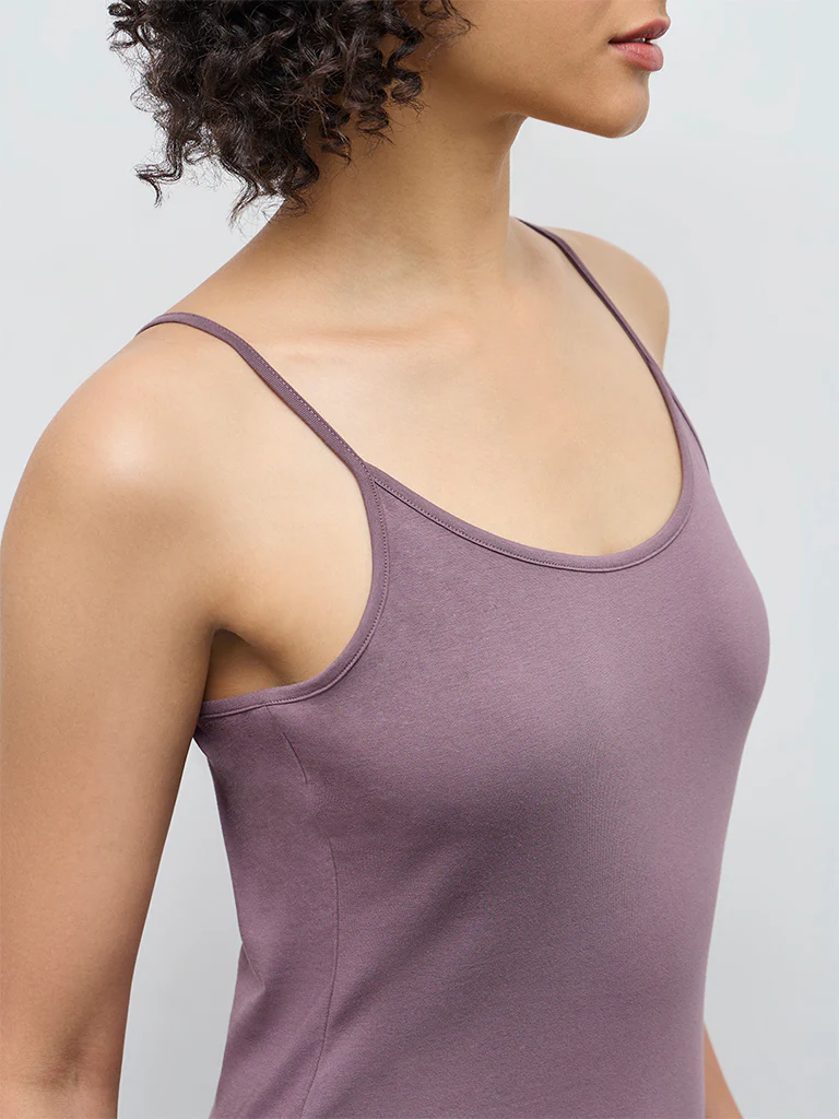 Wunderlove Dusty Beige Cotton-Blend Camisole - Pack of 2 - Image 3
