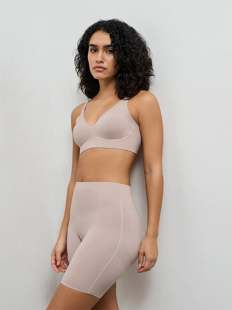 Wunderlove Dusty Beige Cotton-Blend Fygure Shaping Bra