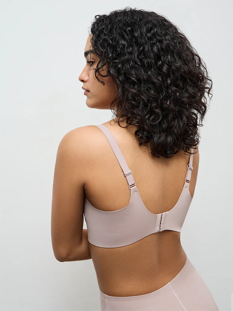 Wunderlove Dusty Beige Cotton-Blend Fygure Shaping Bra - Image 5