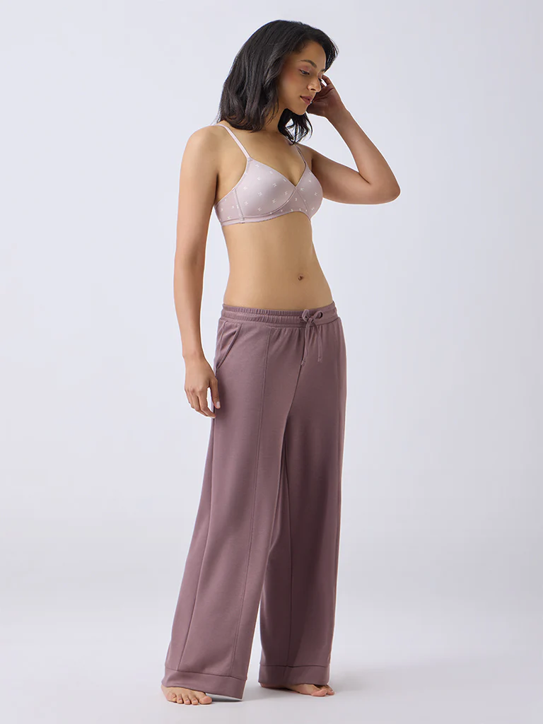 Wunderlove Dusty Pink Bow-Printed Padded Bra - Pack of 2 - Image 3