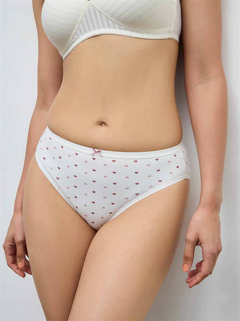Wunderlove Dusty Pink Hi-Leg Cotton-Blend Briefs - Pack of 3 - Image 3