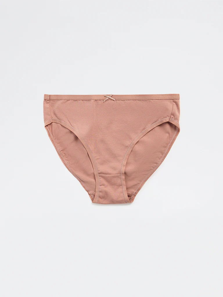 Wunderlove Dusty Pink Hi-Leg Cotton-Blend Briefs - Pack of 3 - Image 6