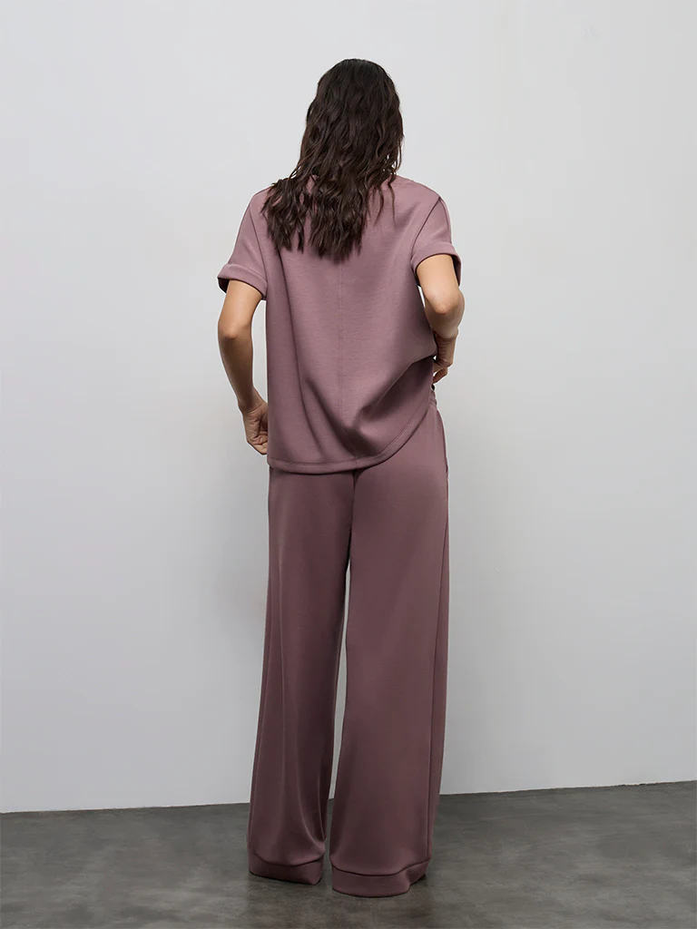 Wunderlove Dusty Pink Solid High-Rise Pants - Image 4