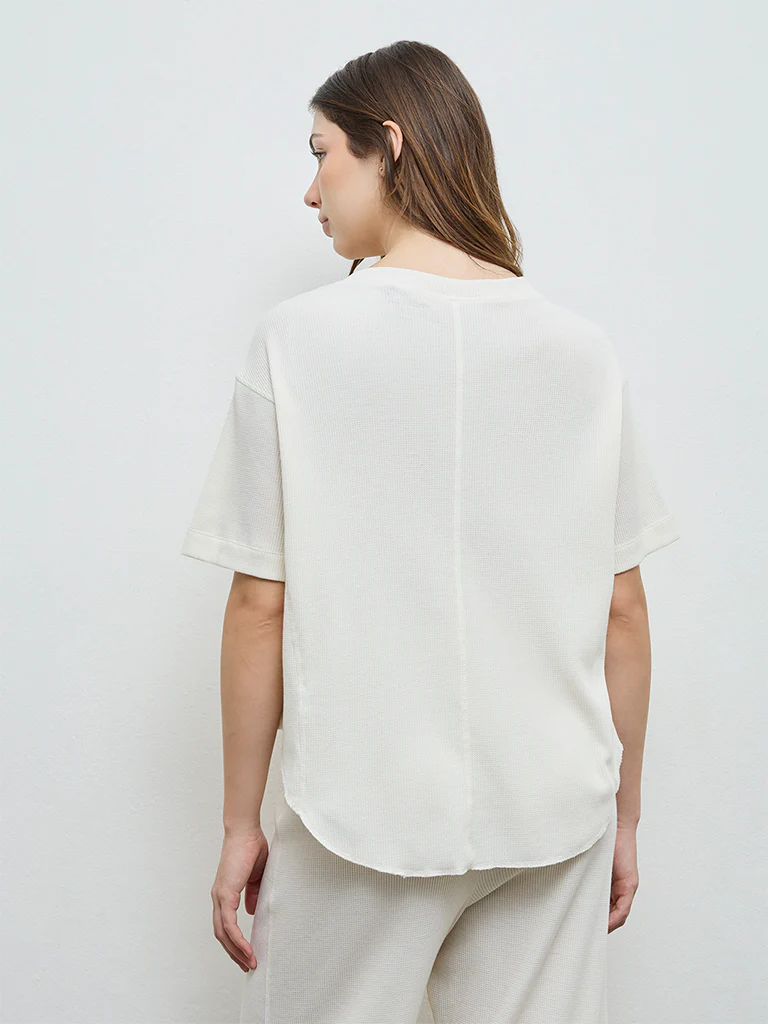 Wunderlove Ivory Waffle-Textured Top - Image 4