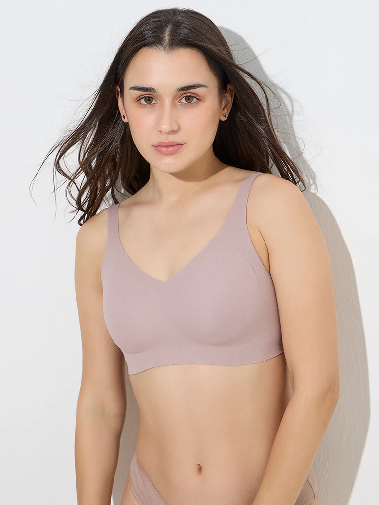 Wunderlove Light Mauve Invisible Padded Bra - Image 2