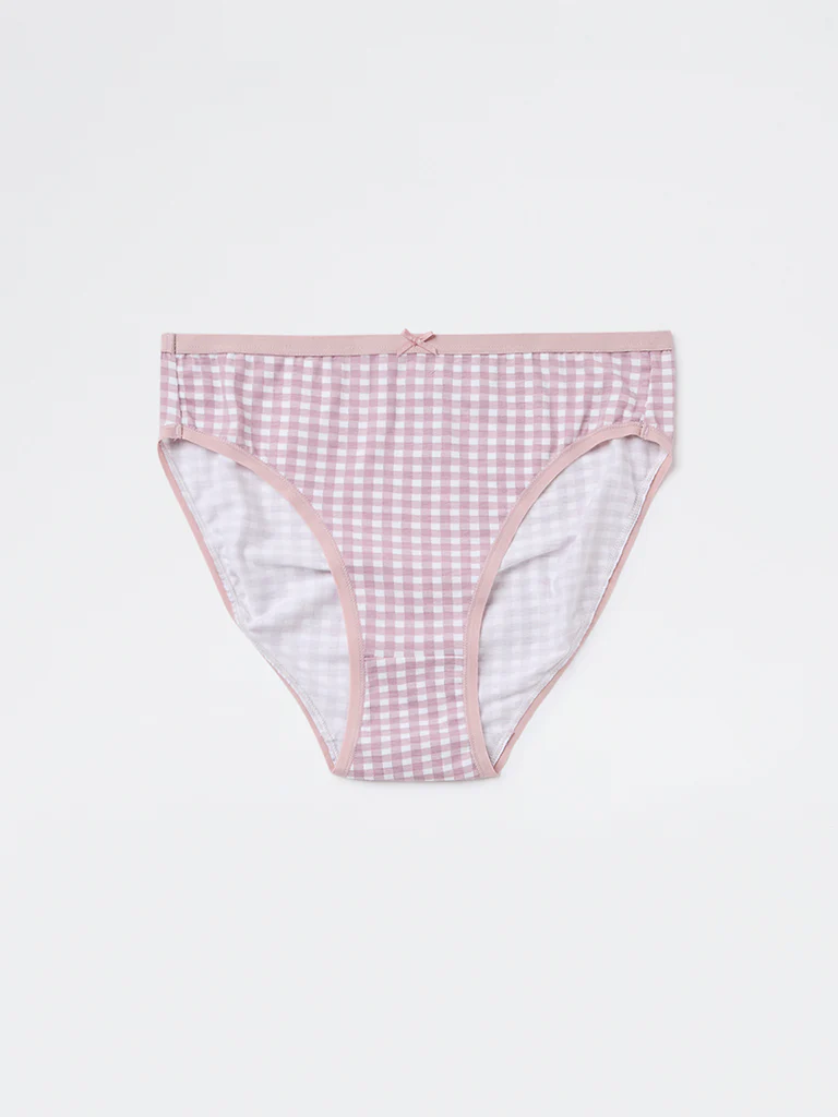 Wunderlove Mauve Hi-Leg Cotton-Blend Briefs - Pack of 3 - Image 6