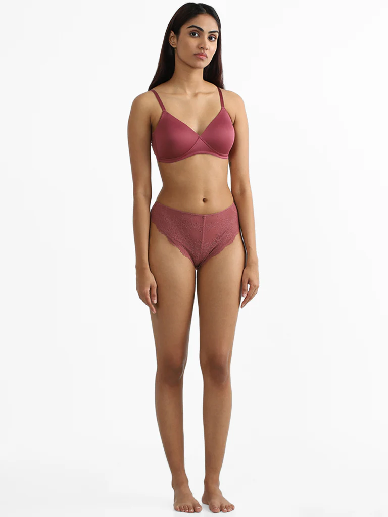 Wunderlove Mauve Lace Mia Briefs