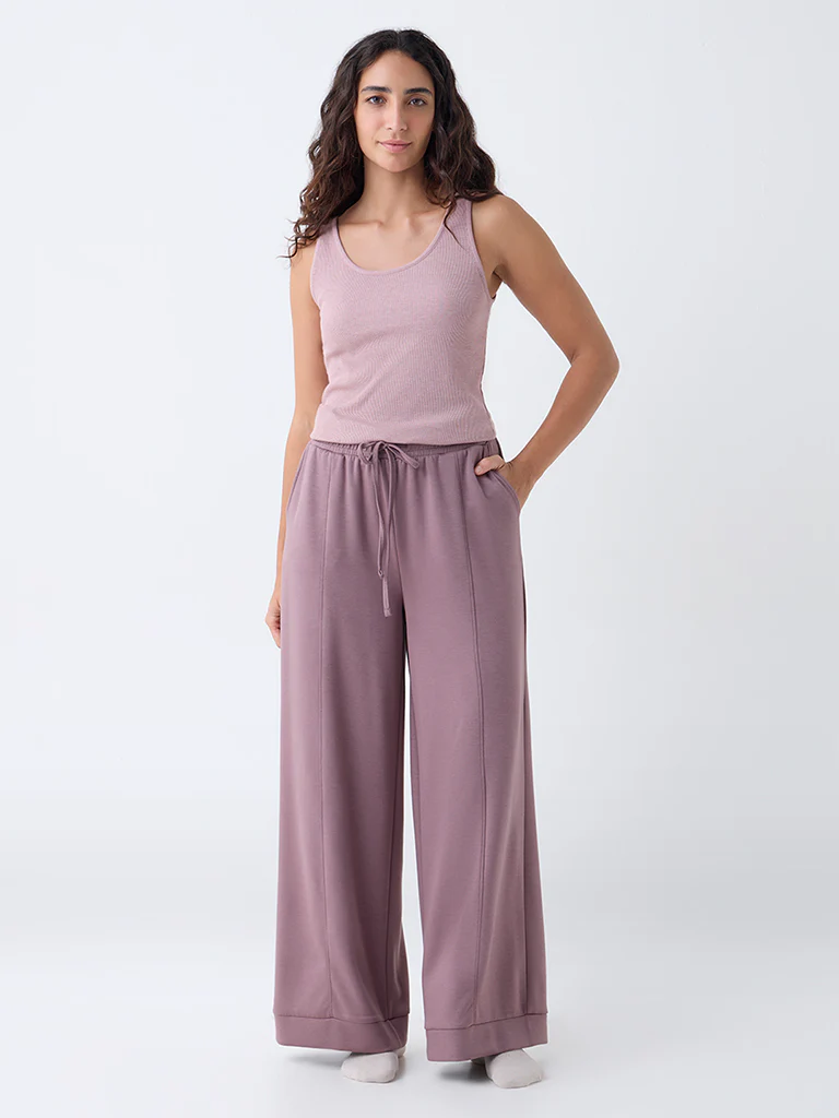 Wunderlove Mauve Ribbed Hidden Camisole - Image 2
