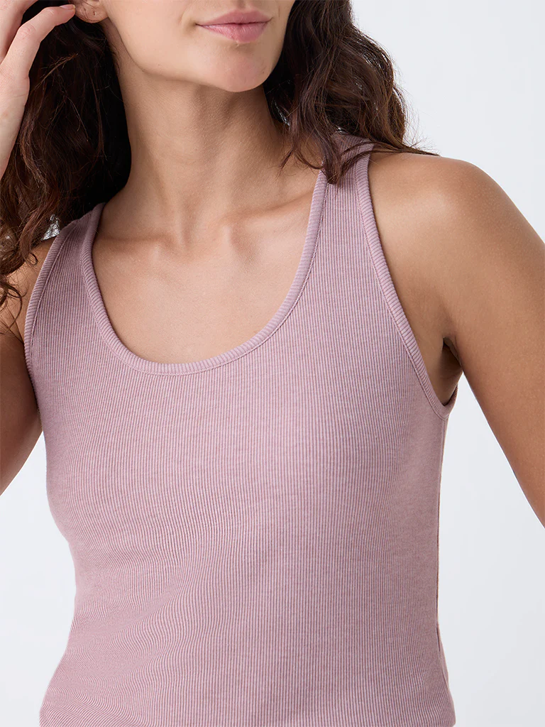 Wunderlove Mauve Ribbed Hidden Camisole - Image 3