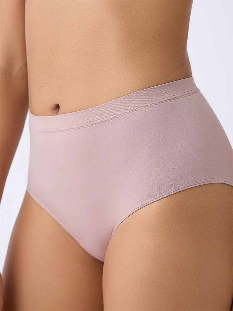 Wunderlove Mauve Solid Seam-Free Full Briefs - Image 3