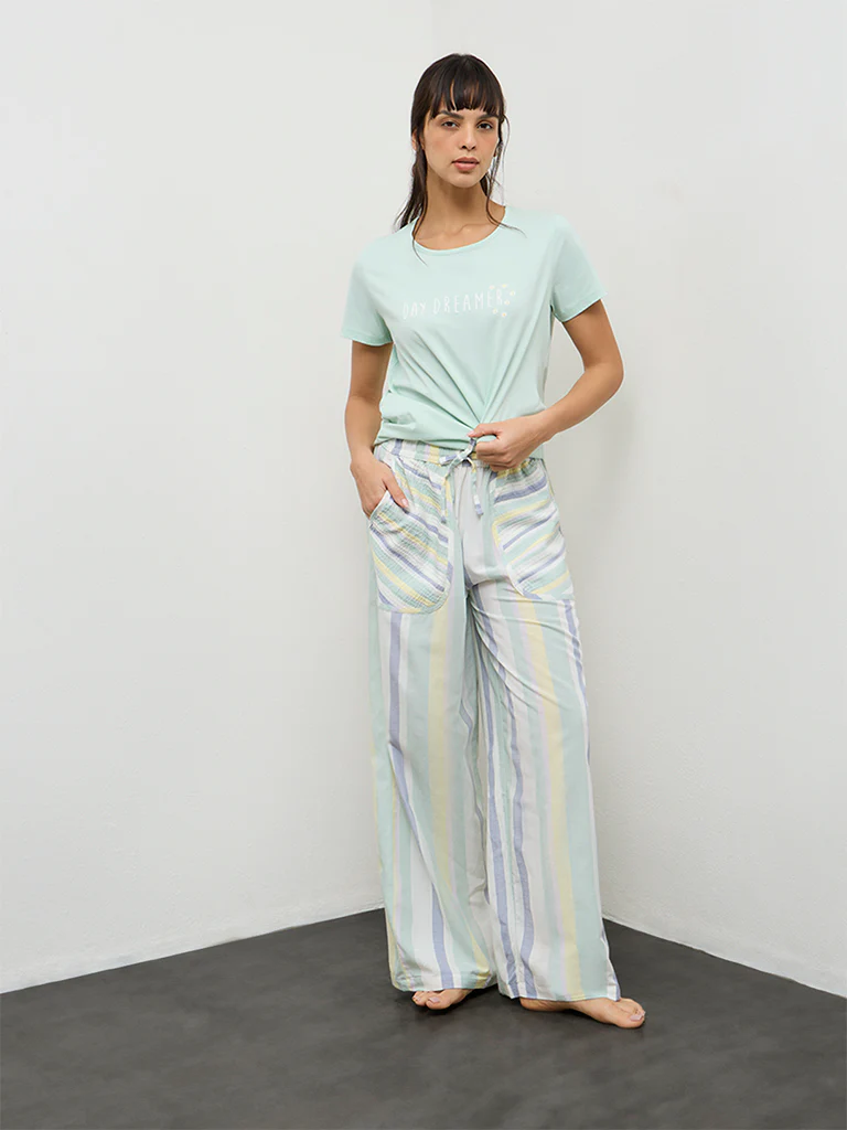 Wunderlove Multicolor Striped High-Rise Pyjamas