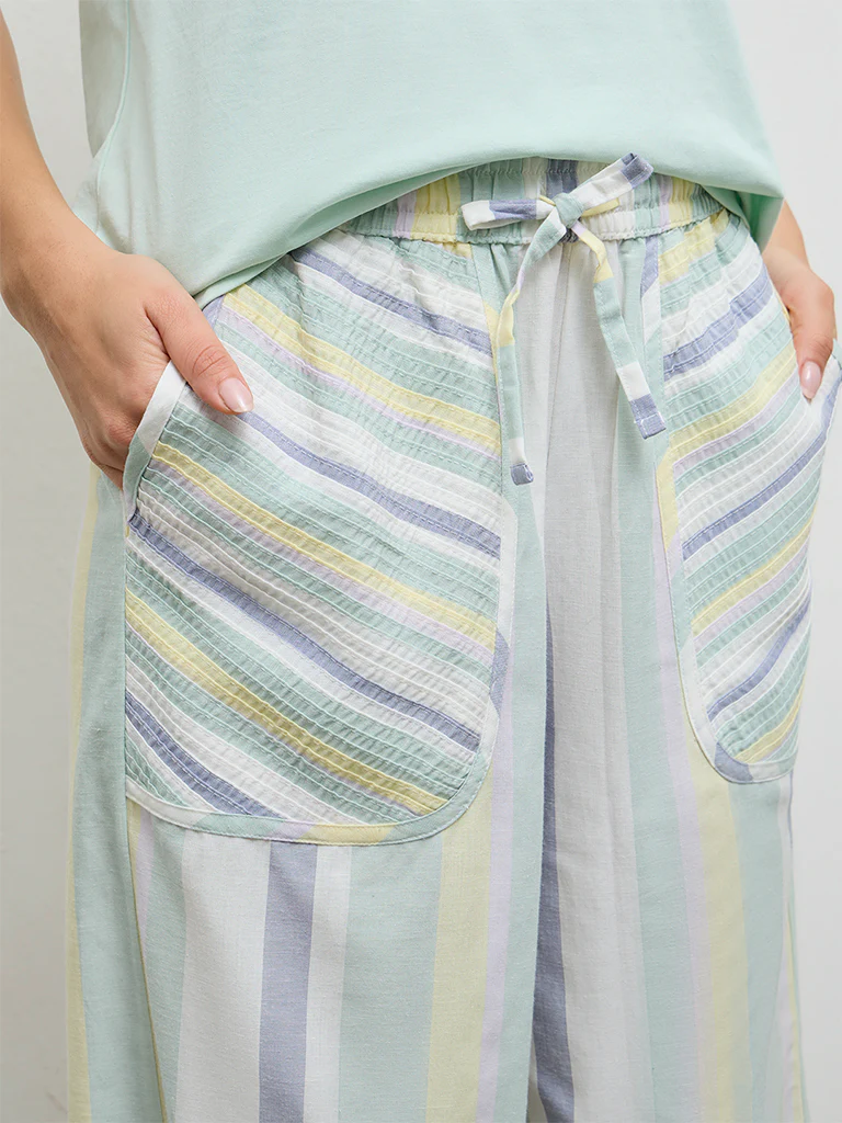 Wunderlove Multicolor Striped High-Rise Pyjamas - Image 3