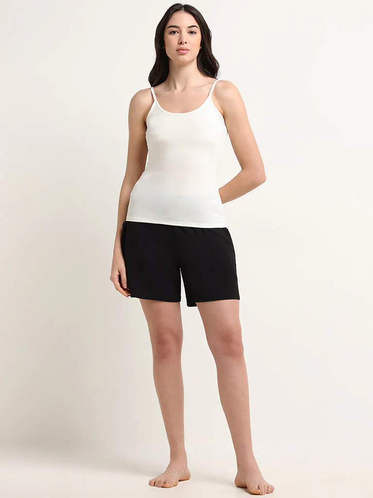 Wunderlove Off-White Cotton-Blend Camisoles - Pack of 2 - Image 4
