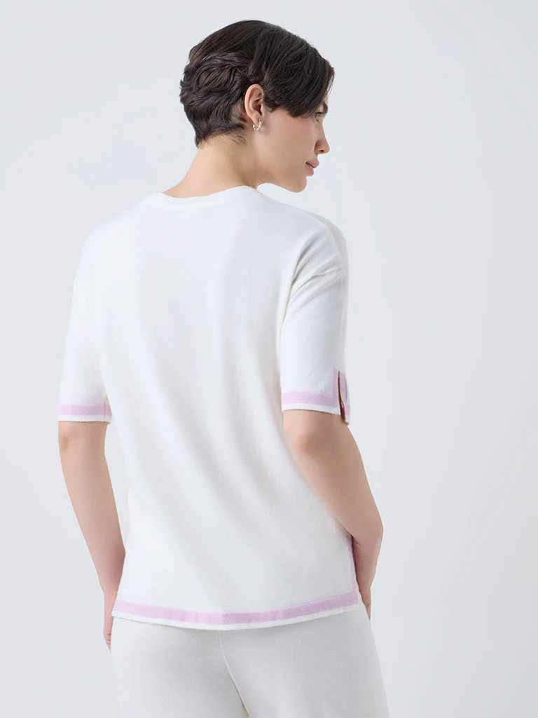 Wunderlove Off-White Solid Top - Image 4