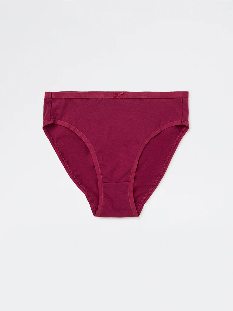 Wunderlove Pink Printed Cotton-Blend Hi-Leg Briefs - Pack of 3 - Image 7