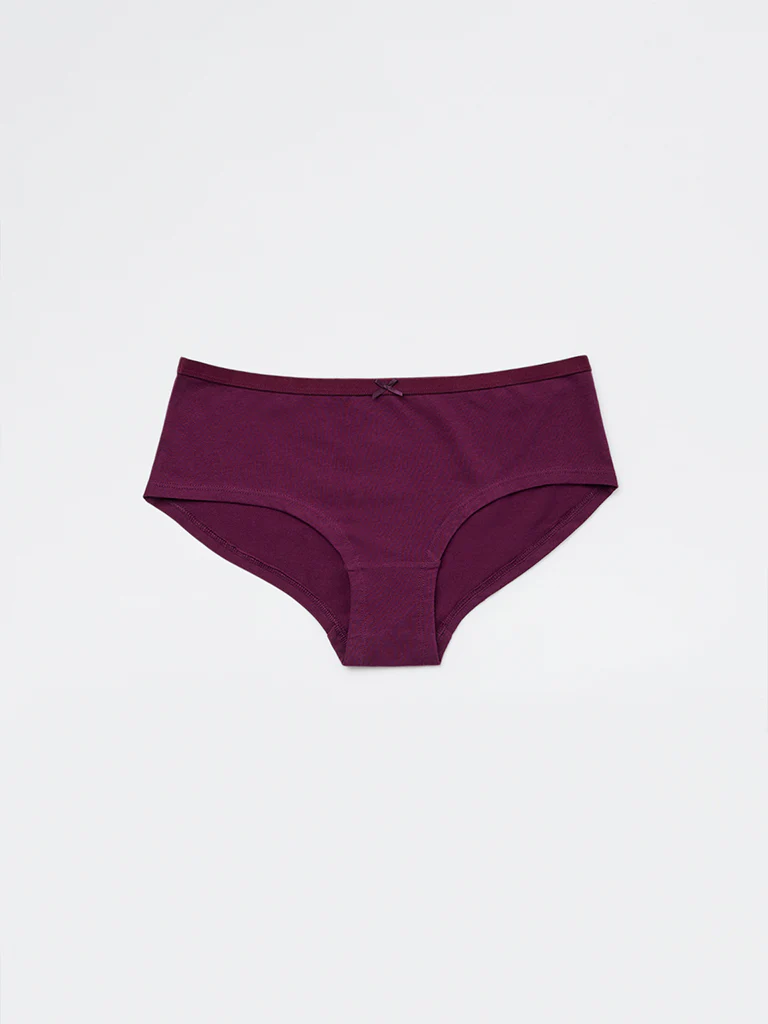 Wunderlove Plum Cotton-Blend Hi-Leg Briefs - Pack of 4 - Image 8