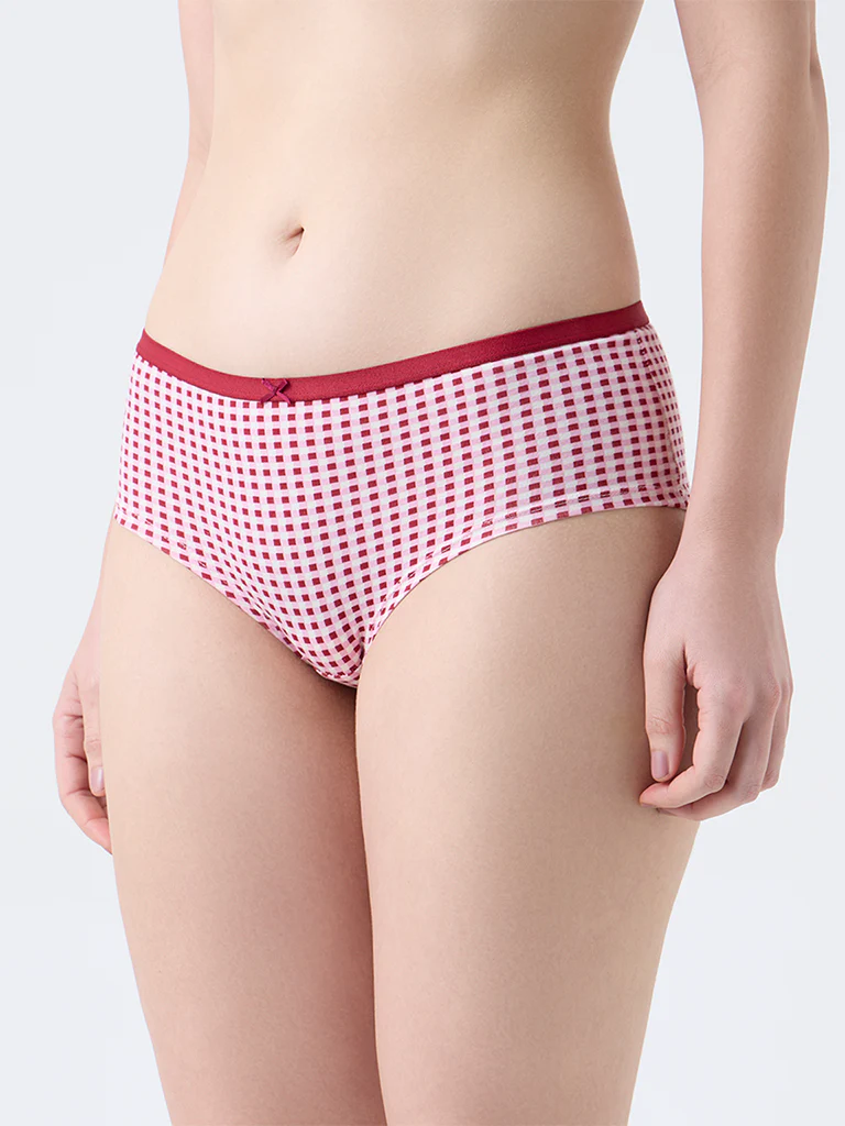 Wunderlove Plum Cotton-Blend Low-Rise Briefs - Pack of 3 - Image 3
