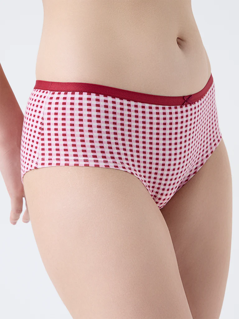 Wunderlove Plum Cotton-Blend Low-Rise Briefs - Pack of 3 - Image 4