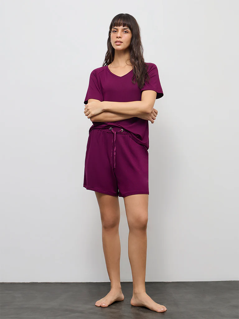 Wunderlove Plum High-Rise Shorts - Image 2