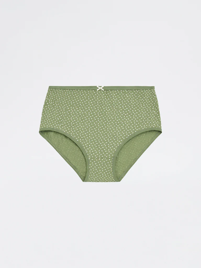 Wunderlove Sage Printed Hi-Rise Cotton-Blend Briefs - Pack of 3 - Image 7