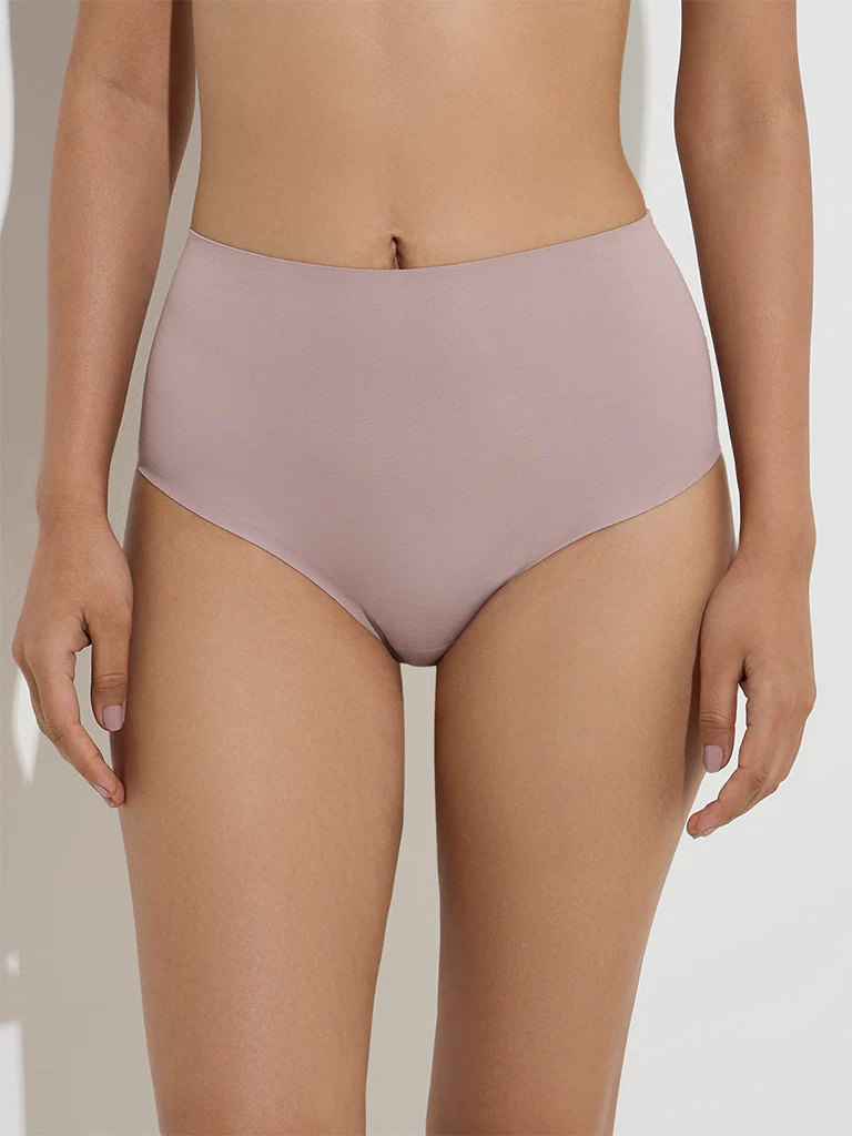 Wunderlove Solid Taupe Invisible Full Briefs - Image 2