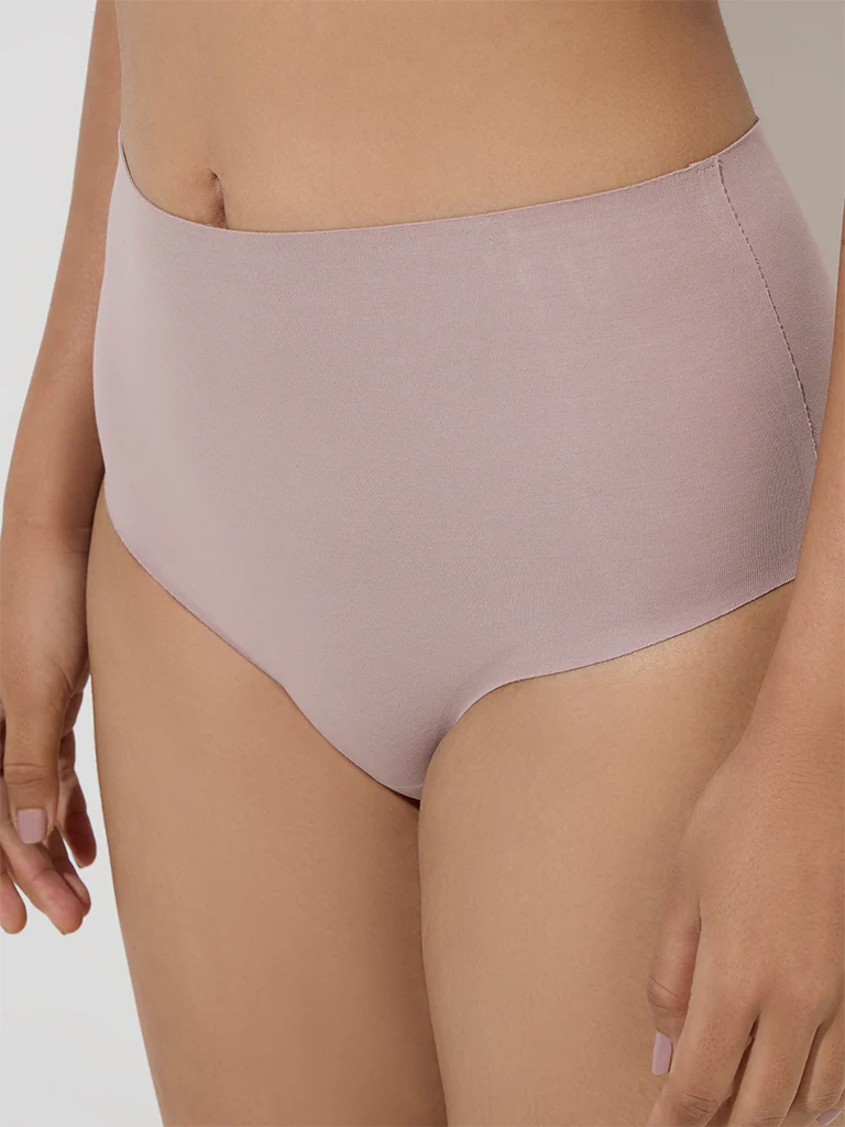 Wunderlove Solid Taupe Invisible Full Briefs - Image 3
