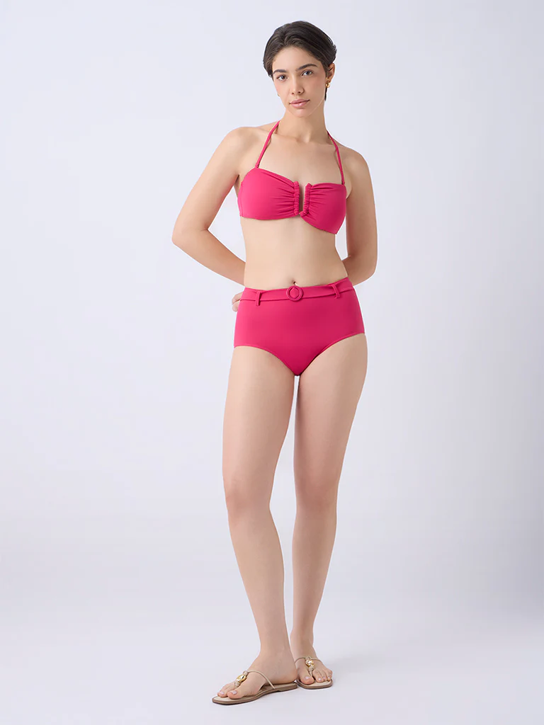 Wunderlove Swimwear Fuchsia Padded Bandeau Bra