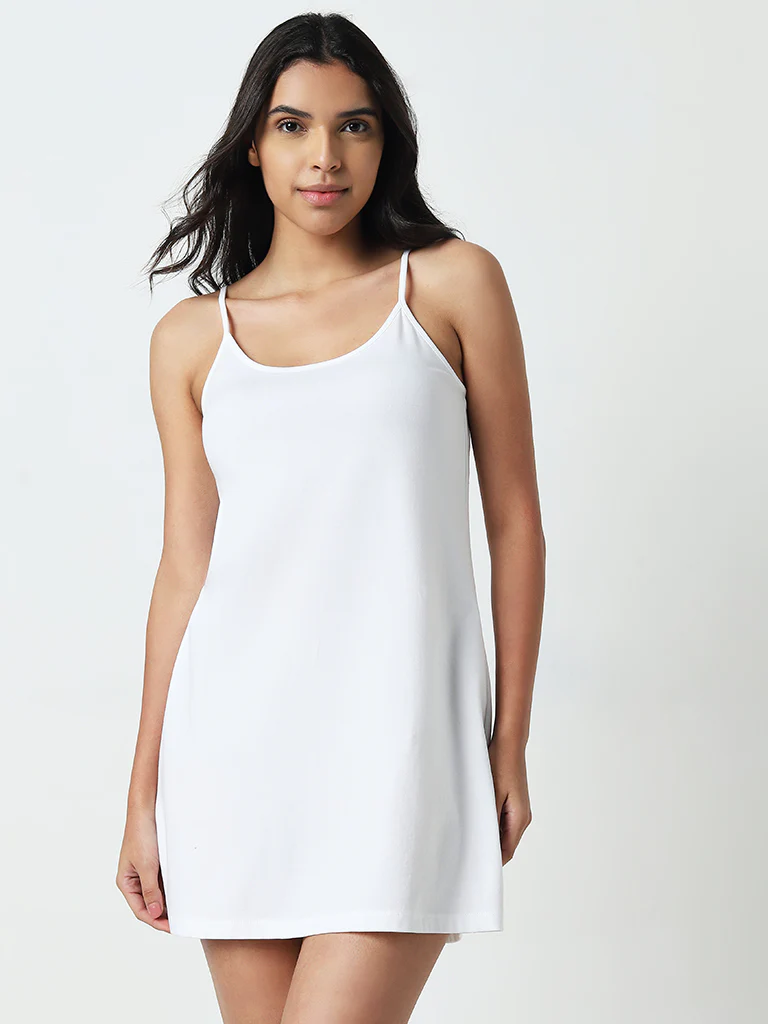 Wunderlove White Cotton-Blend Slip - Image 3