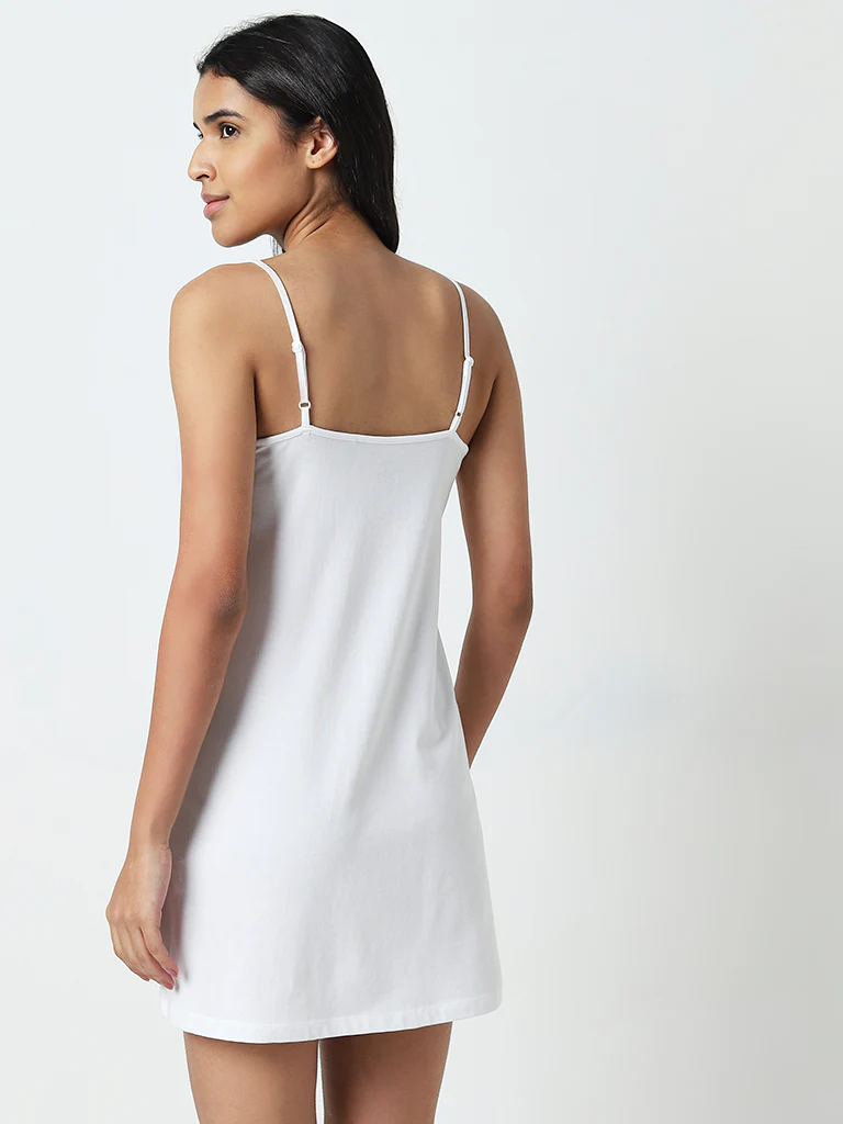 Wunderlove White Cotton-Blend Slip - Image 4