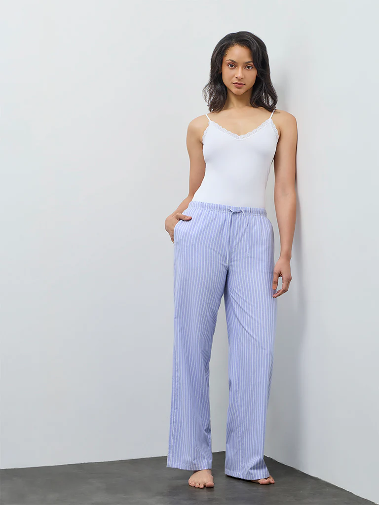 Wunderlove White Lace-Detailed Cotton-Blend Camisole - Image 2