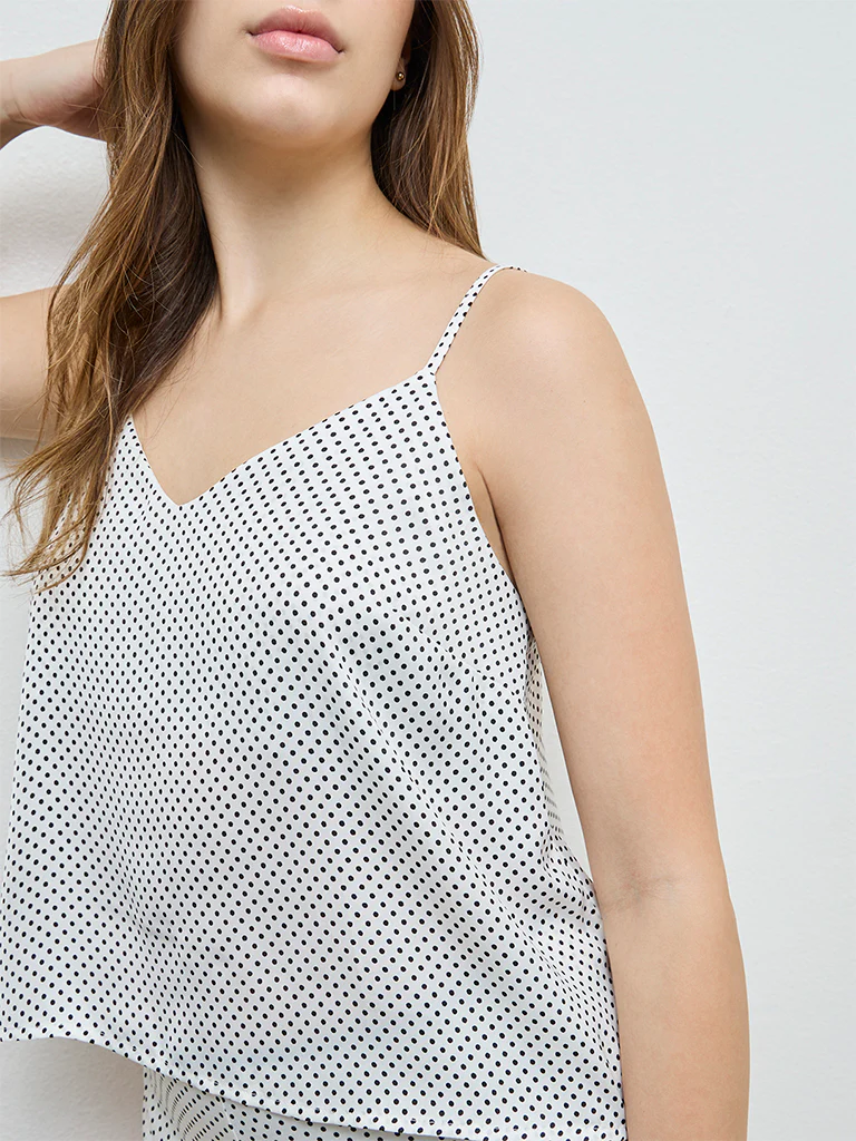 Wunderlove White Polka-Dot Camisole - Image 3
